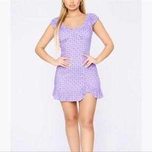 Fashion Nova backless floral lavender mini dress Size XS